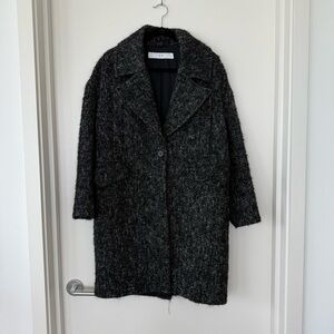 IRO Black Mohair Textured Coat